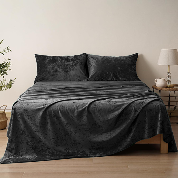 Fleece bed sheet grey